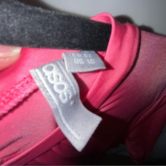 Asos Slinky Long Sleeve Ruffle Maxi Dress - Picture 3 of 6